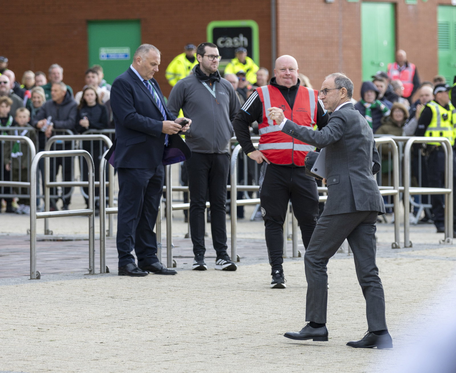Martin O'Neill arrives at the stadium.