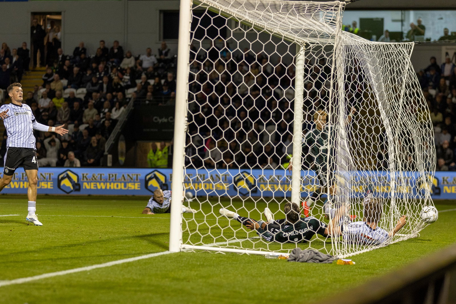 Camilo Duran of Celtic is denied a goal by a controversial VAR decision