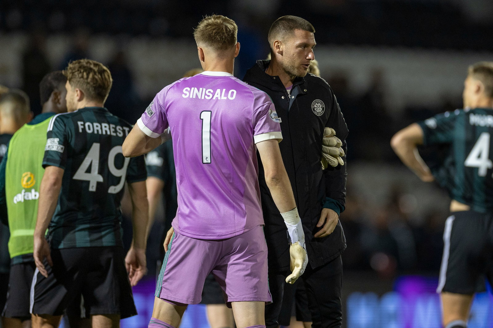 Sam Johnstone and Viljami Sinisalo of Celtic