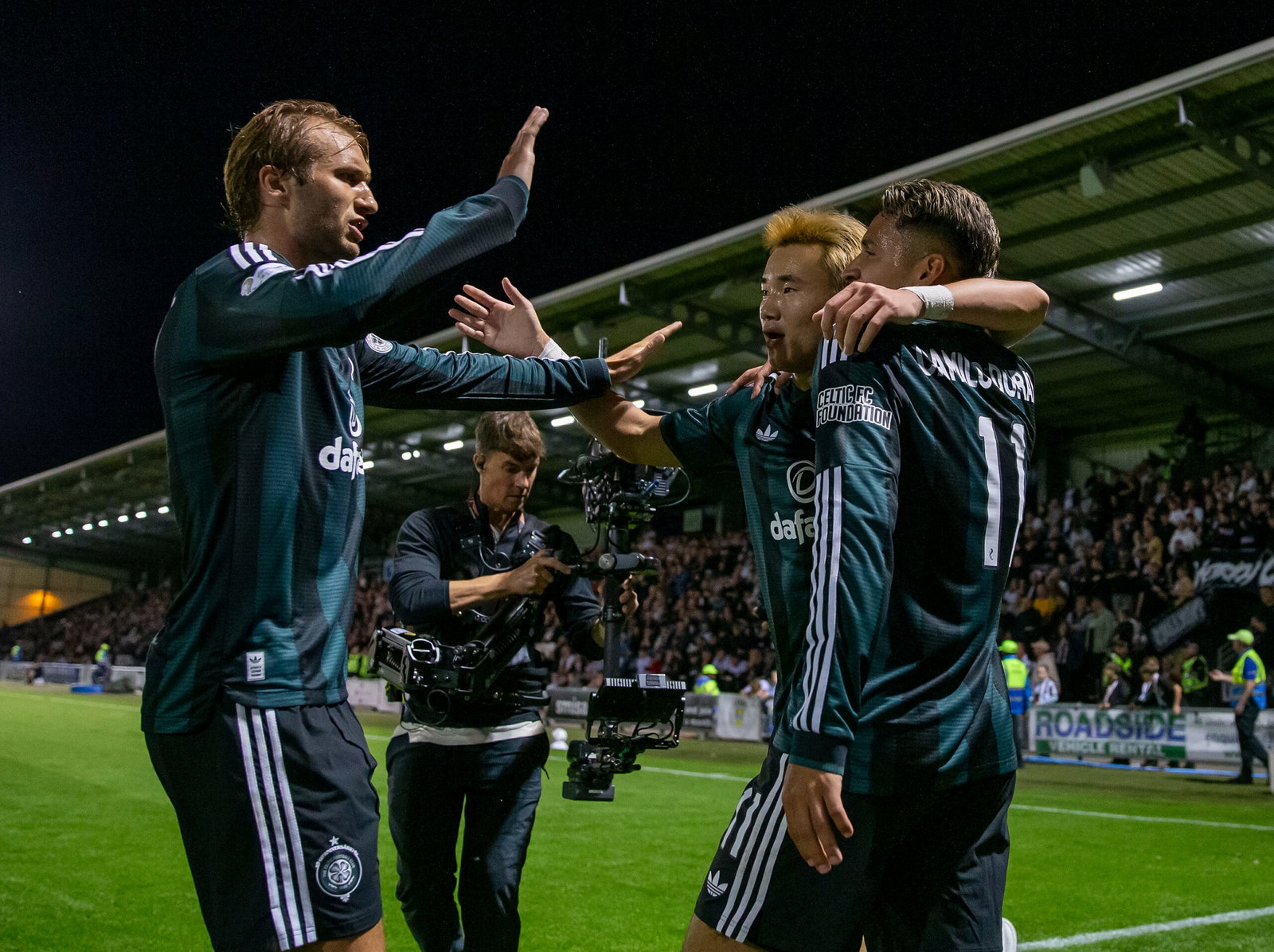 Yang Hyun jun of Celtic celebrates