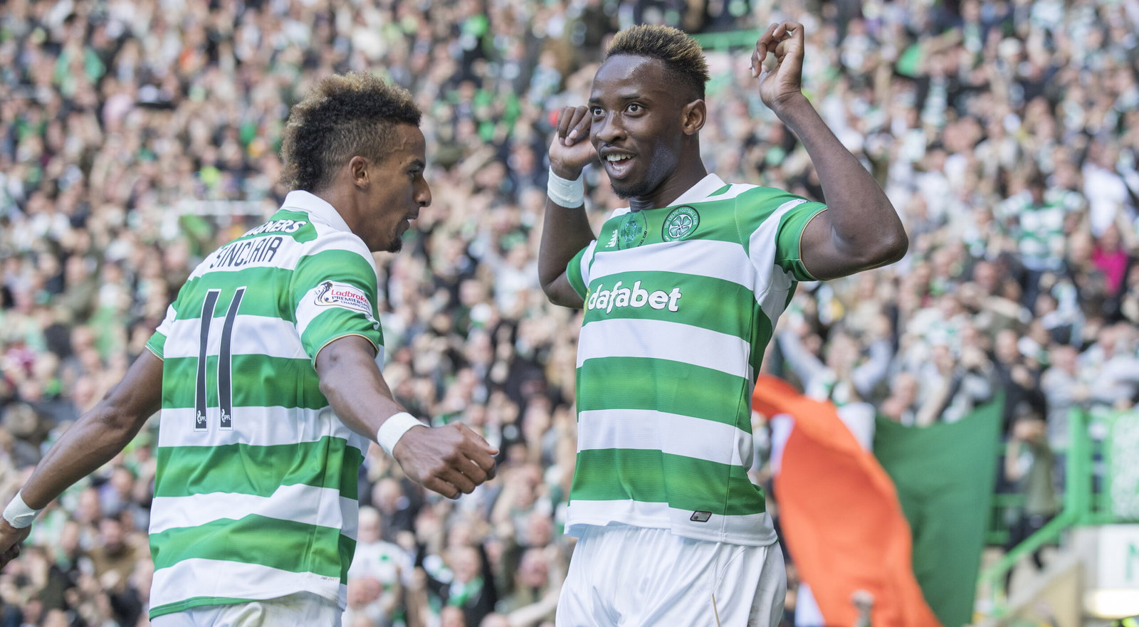 Moussa Dembele of Celtic celebrates