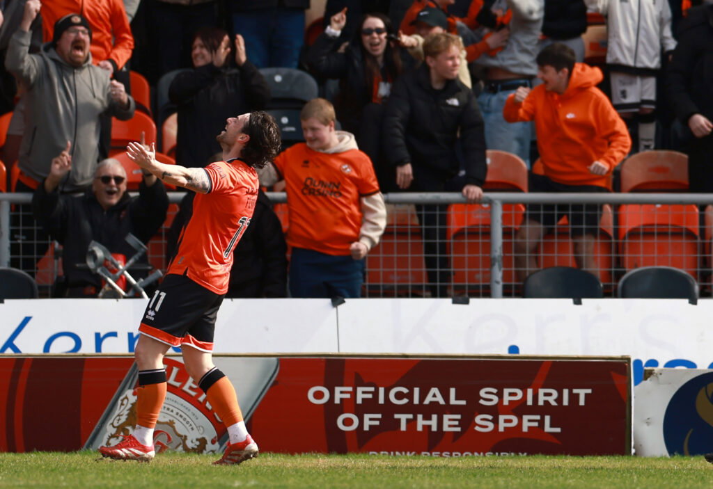 Will Ferry of Dundee United celebrates