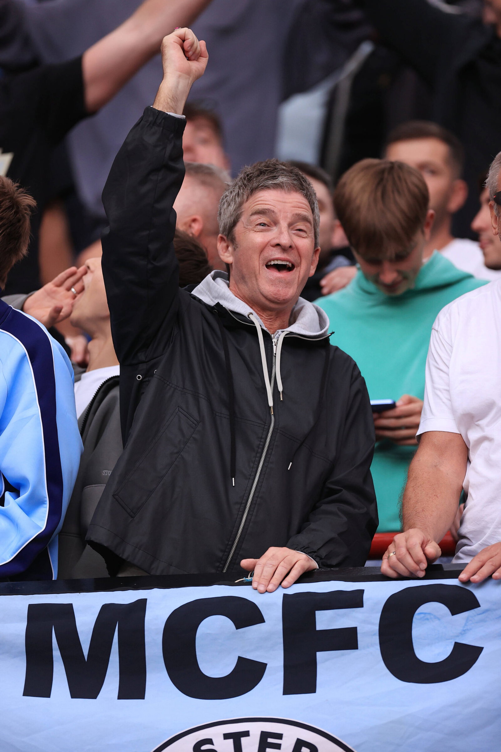 Noel Gallagher celebrates