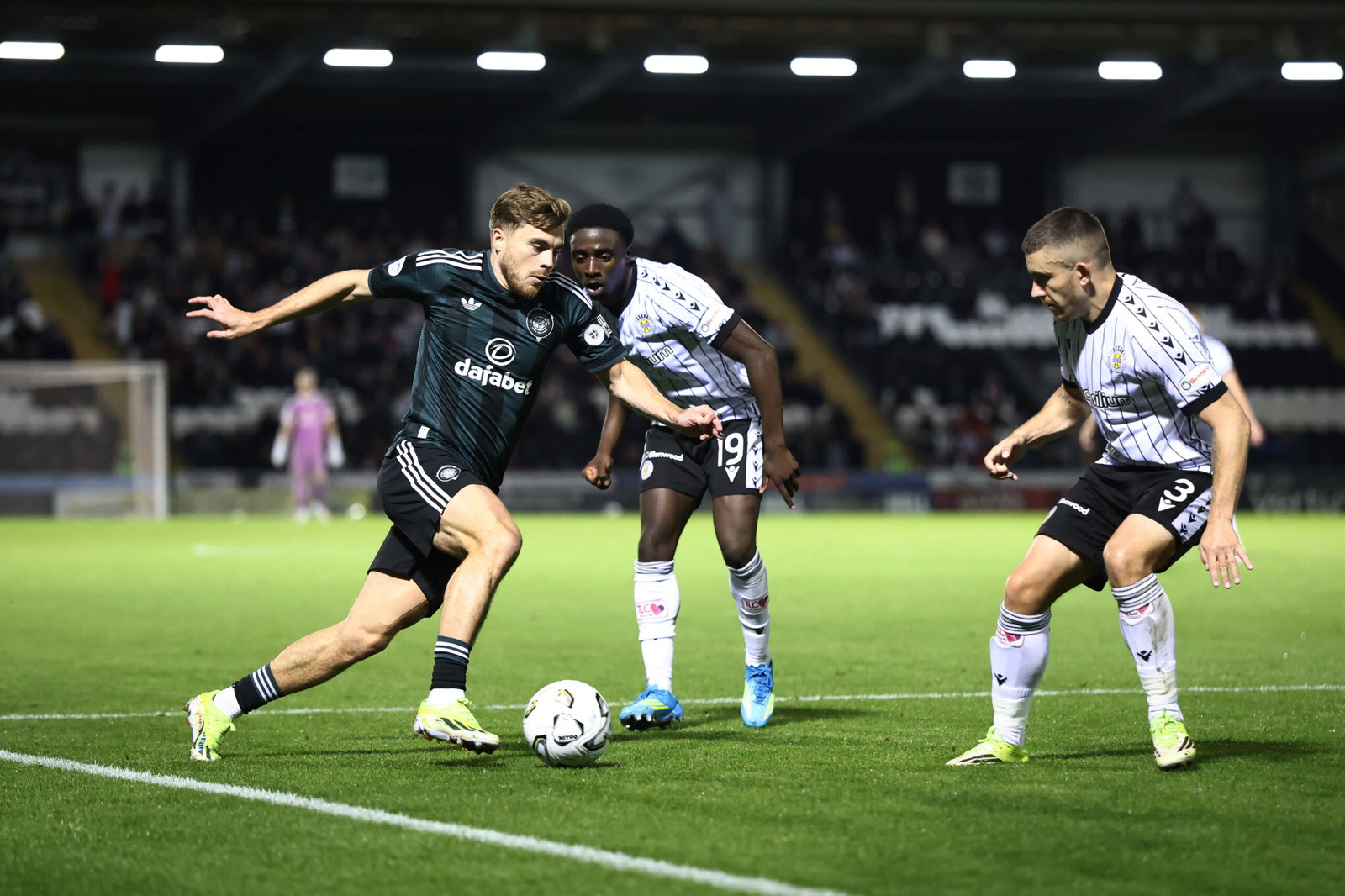 James Forrest controls the ball